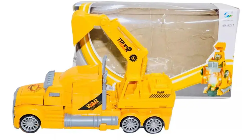 Camión Constructor Tractor Transformable Robot Luces Niños 4