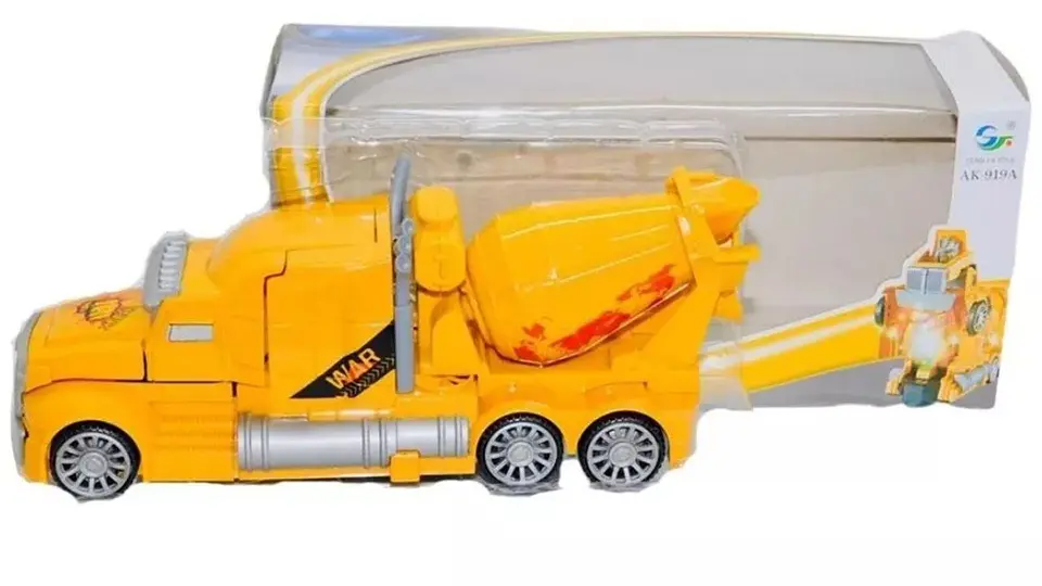 Camión Constructor Mesclador Transformable Robot Luces Niños 3