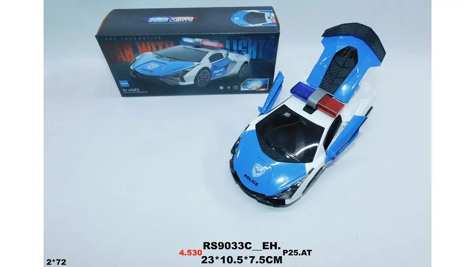 Carro Police Auto Coche Regalo Abre Puertas Luces Movimineto 4