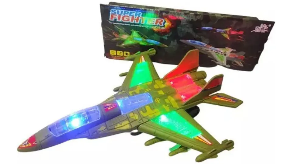 Avión Militar Movimientos Música Luces Niños Juguete 1