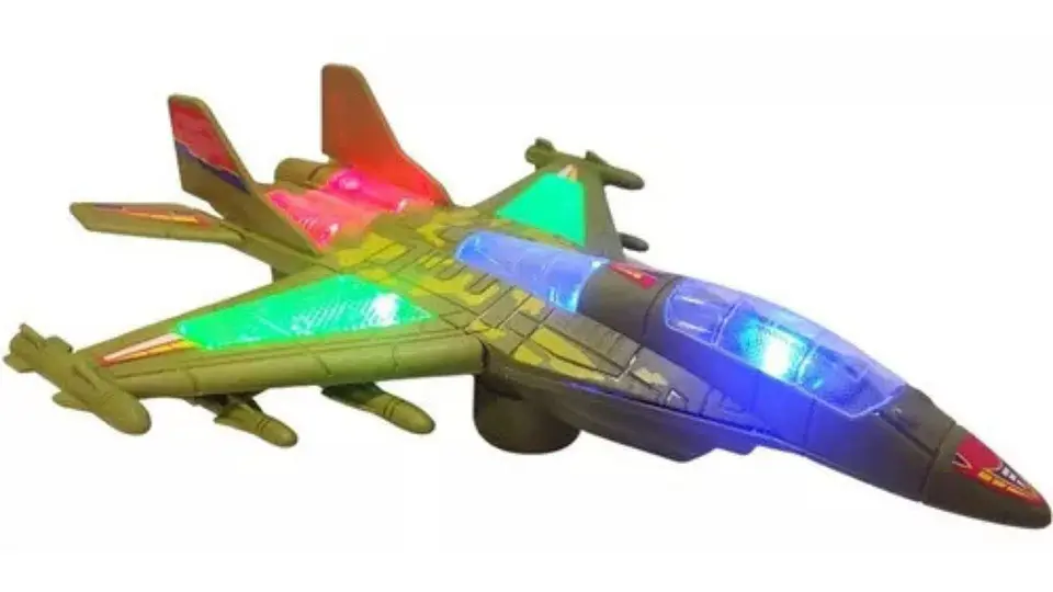 Avión Militar Movimientos Música Luces Niños Juguete 2