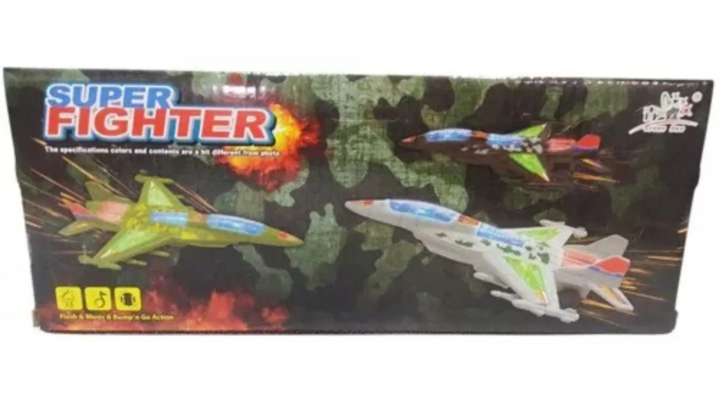 Avión Militar Movimientos Música Luces Niños Juguete 3