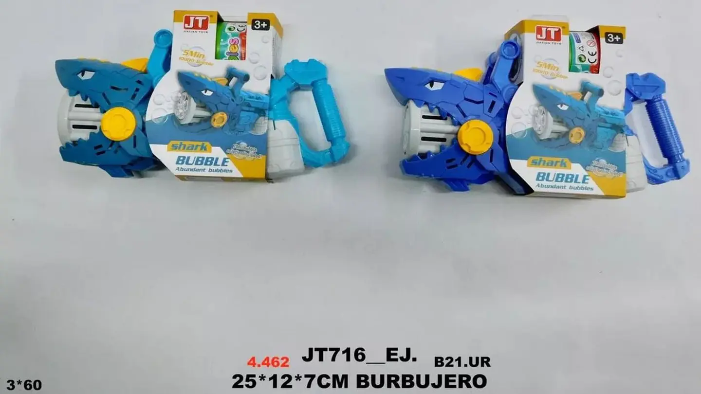 Lanzador Tiburón Burbuja Ráfaga Con Luces Led Burbuja 4
