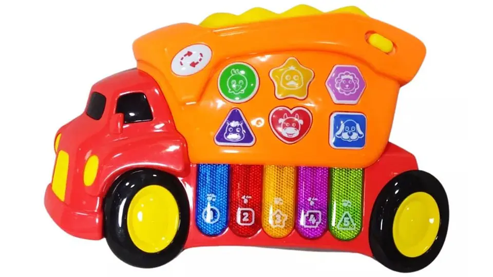 Piano Para Niños Diseño Volqueta Sonidos De Animales Luces 2