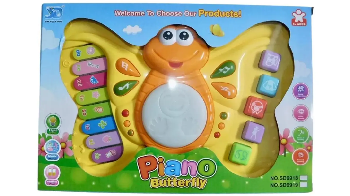 Juguete Piano Musical Mariposa Didáctico Bebe Luces Sonido 2