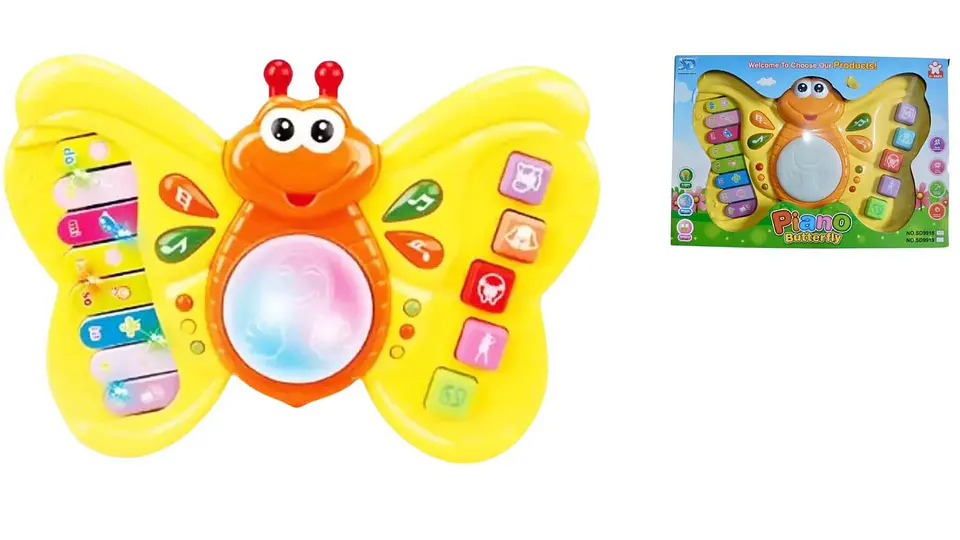 Juguete Piano Musical Mariposa Didáctico Bebe Luces Sonido 3