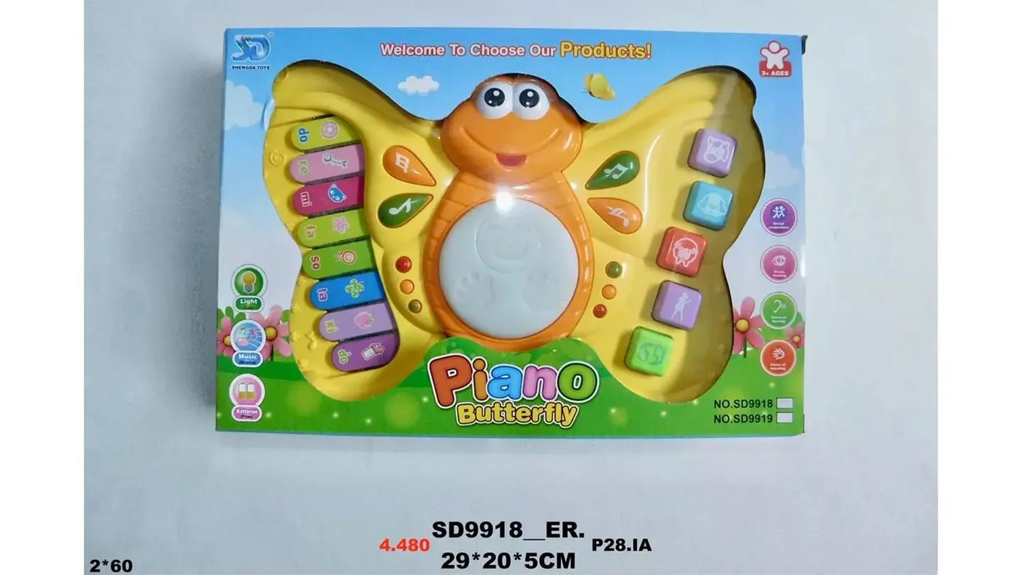 Juguete Piano Musical Mariposa Didáctico Bebe Luces Sonido 4