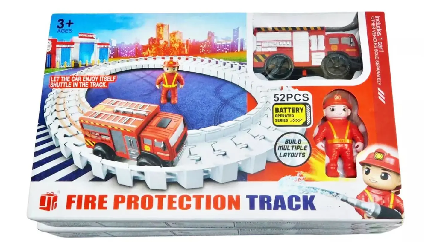 Camión Bomberos Track Pista Juguete Carro 52 Pcs 1