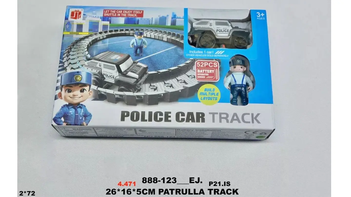 Patrulla Track Pista Policía Juguete Carro Con Luces 3