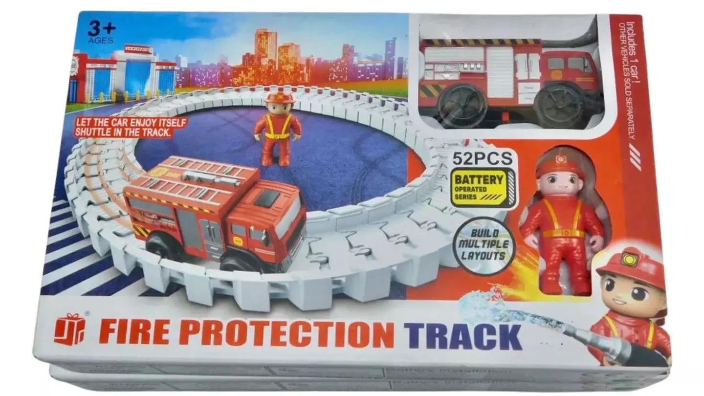Camión Bomberos Track Pista Juguete Carro 52 Pcs 2