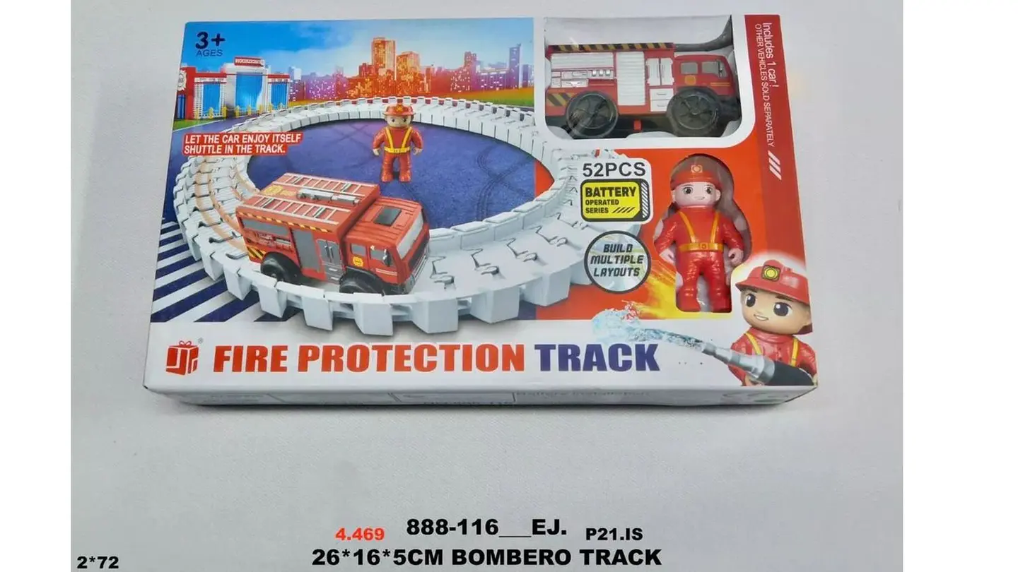 Camión Bomberos Track Pista Juguete Carro 52 Pcs 3