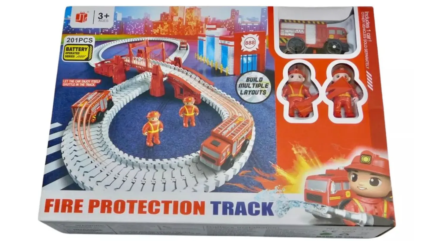 Camión Bomberos Track 201 Pcs Pista Juguete Carro 2
