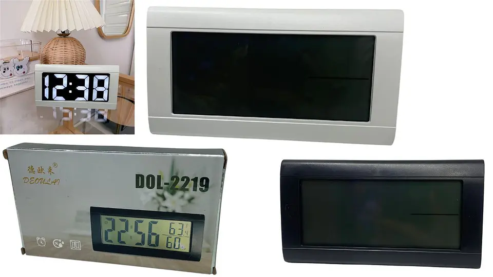 Reloj Despertador Para Mesas De Noche Digital Negro Y Blanco 1