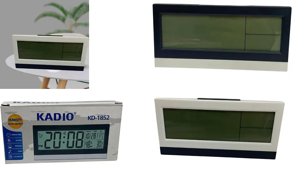 Reloj De Mesa Digital Con Temperatura Colores Negro Y Blanco 1