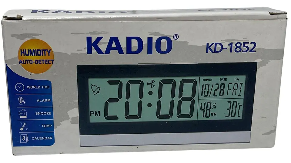 Reloj De Mesa Digital Con Temperatura Colores Negro Y Blanco 5