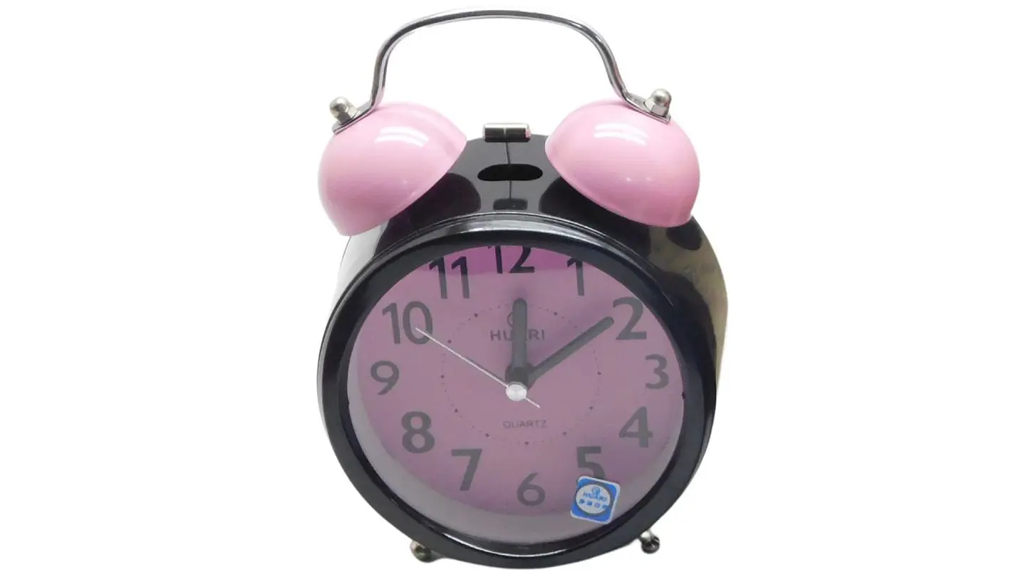 Reloj Despertador Redondo Con Campana Azul Rosado Naranja 2