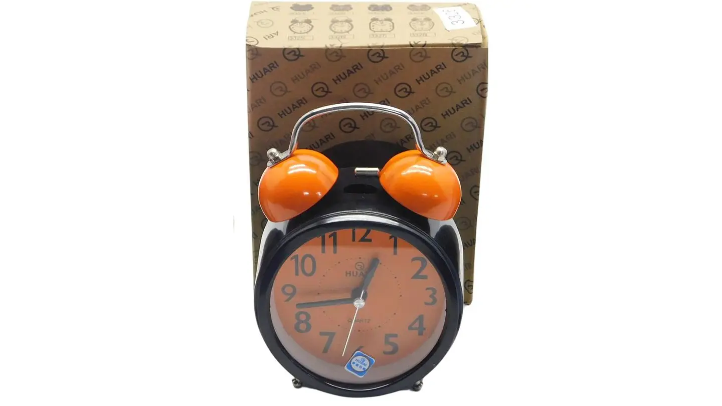 Reloj Despertador Redondo Con Campana Azul Rosado Naranja 3