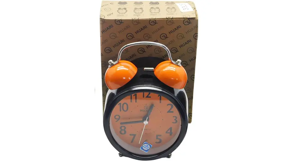 Reloj Despertador Redondo Con Campana Azul Rosado Naranja 3