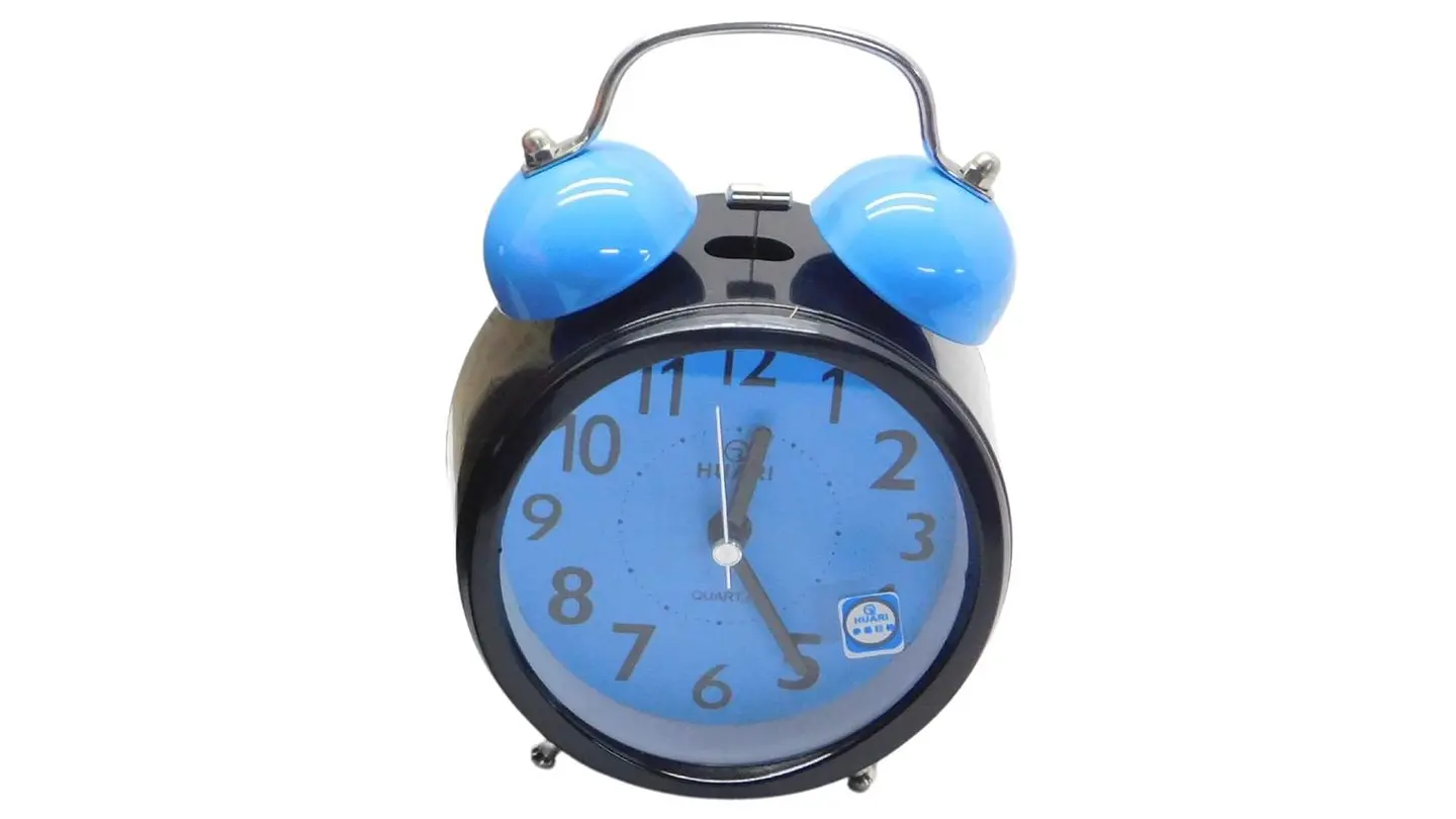 Reloj Despertador Redondo Con Campana Azul Rosado Naranja 4