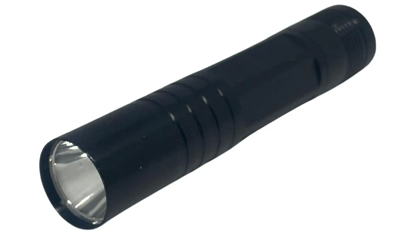 Mini Linterna De Mano Portátil Función De Pilas Negra 10 Cm 3