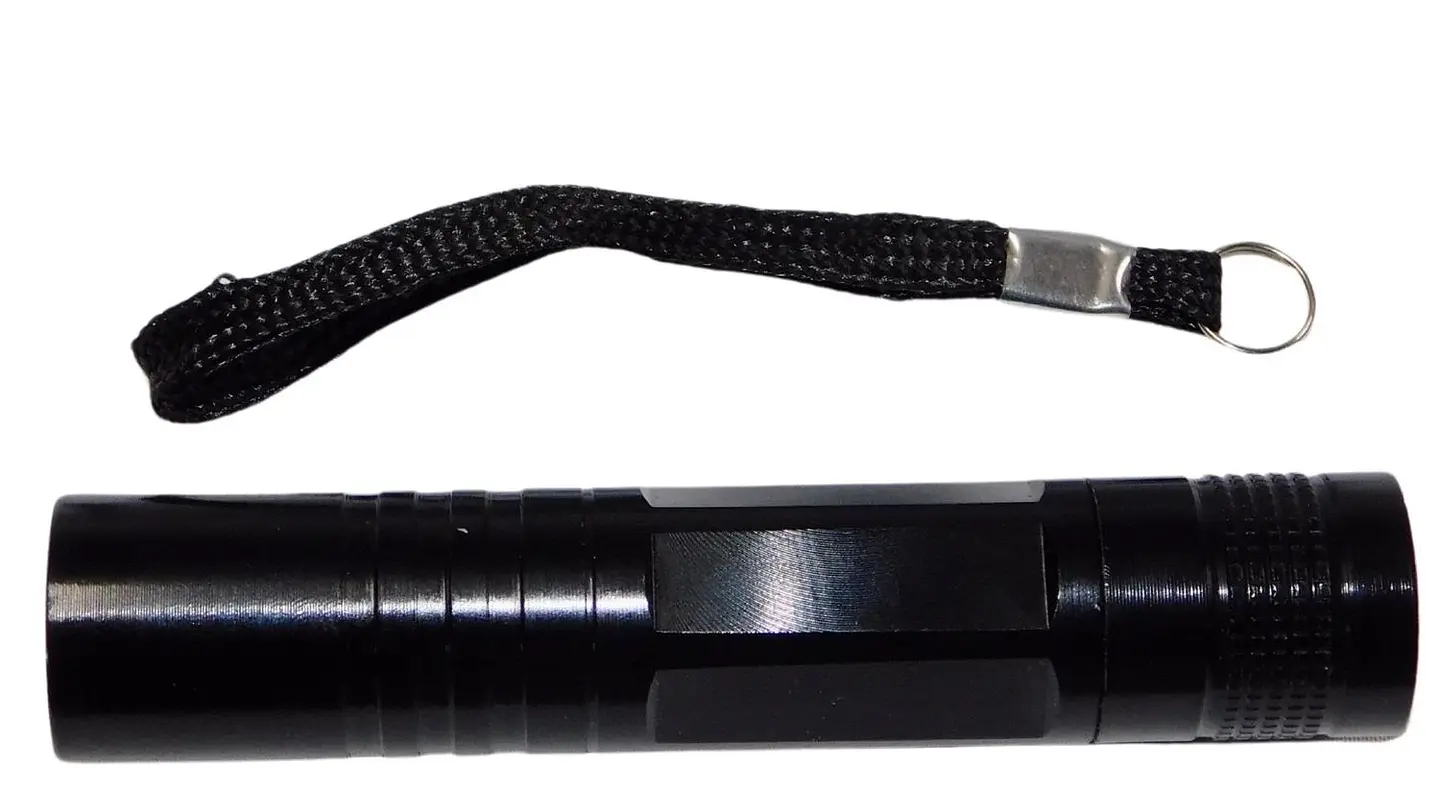 Mini Linterna De Mano Portátil Función De Pilas Negra 10 Cm 4