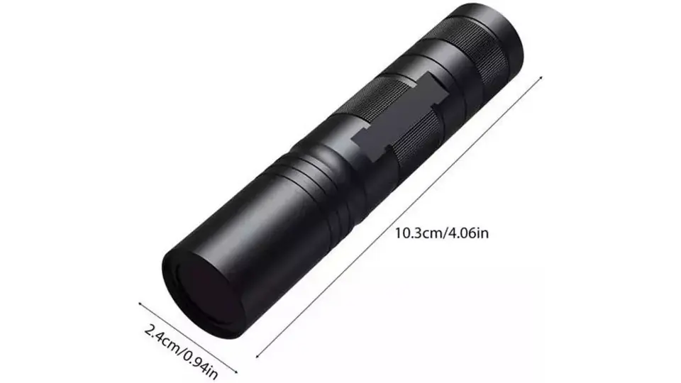 Mini Linterna De Mano Portátil Función De Pilas Negra 10 Cm 5