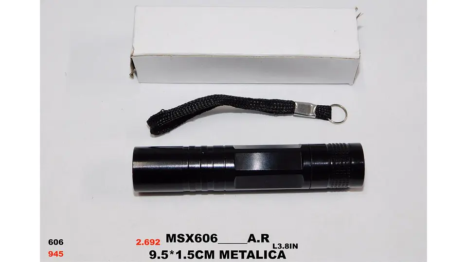 Mini Linterna De Mano Portátil Función De Pilas Negra 10 Cm 6