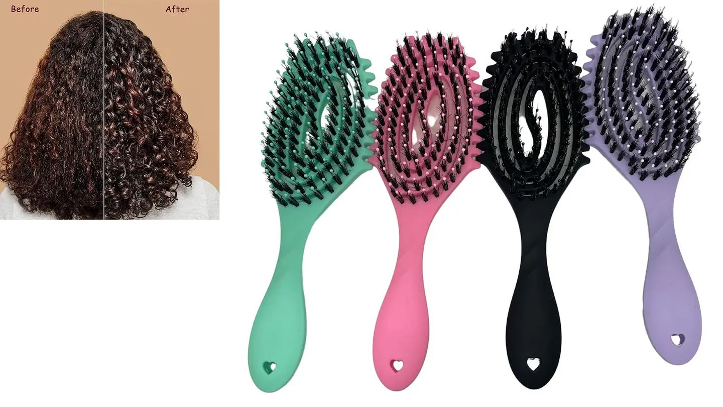 Cepillo Viral Definidor De Rizos Esqueleto Colores Pasteles 1