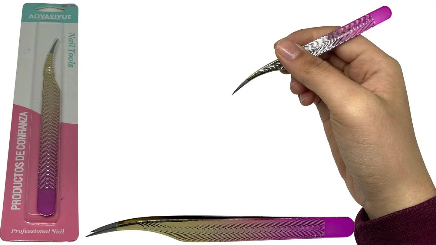 Pinza curva ideal para pestañas perfecta para pestañas pelo a pelo 1