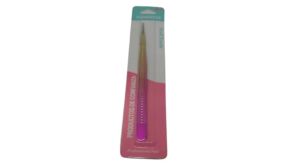 Pinza recta en color rosado con dorado ideal para unas pestañas perfectas 4