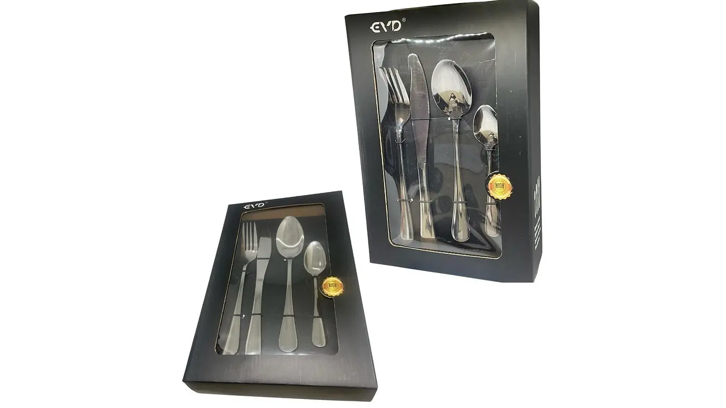 Set Cubiertos 4 Piezas Plateado, Tenedor, Cuchillo, Básicos 4