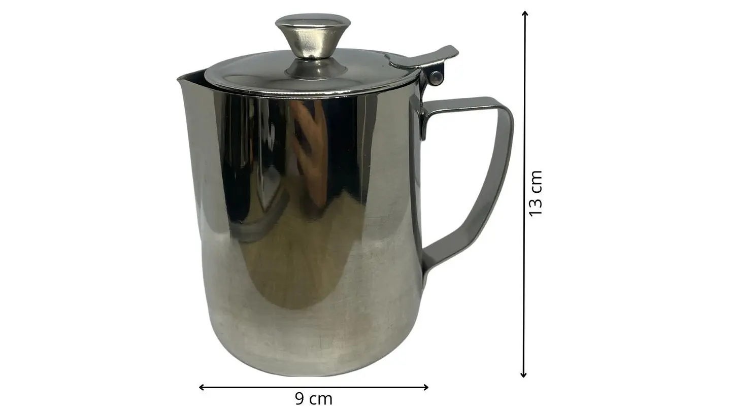 Jarra Lechera Tapa Espuma Café Barista 600ml Acero Inoxidable 3