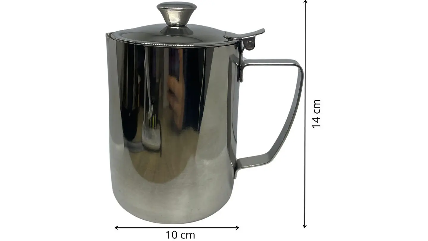 Jarra lechera con tapa Espuma Café Barista 1000ml acero Inoxidable 2