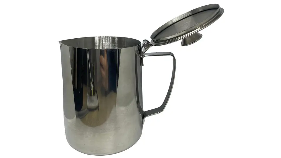 Jarra lechera con tapa Espuma Café Barista 1000ml acero Inoxidable 3