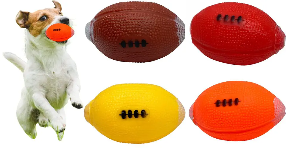 Balón Para Perro De Futbol Americano De Hule Cuatro Colores 1