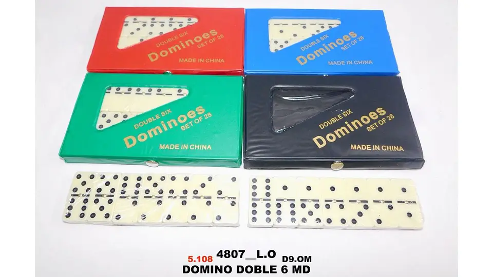 Juego De Mesa Domino Doble 6 Puntos Blanco Y Negro 28 Piezas 4
