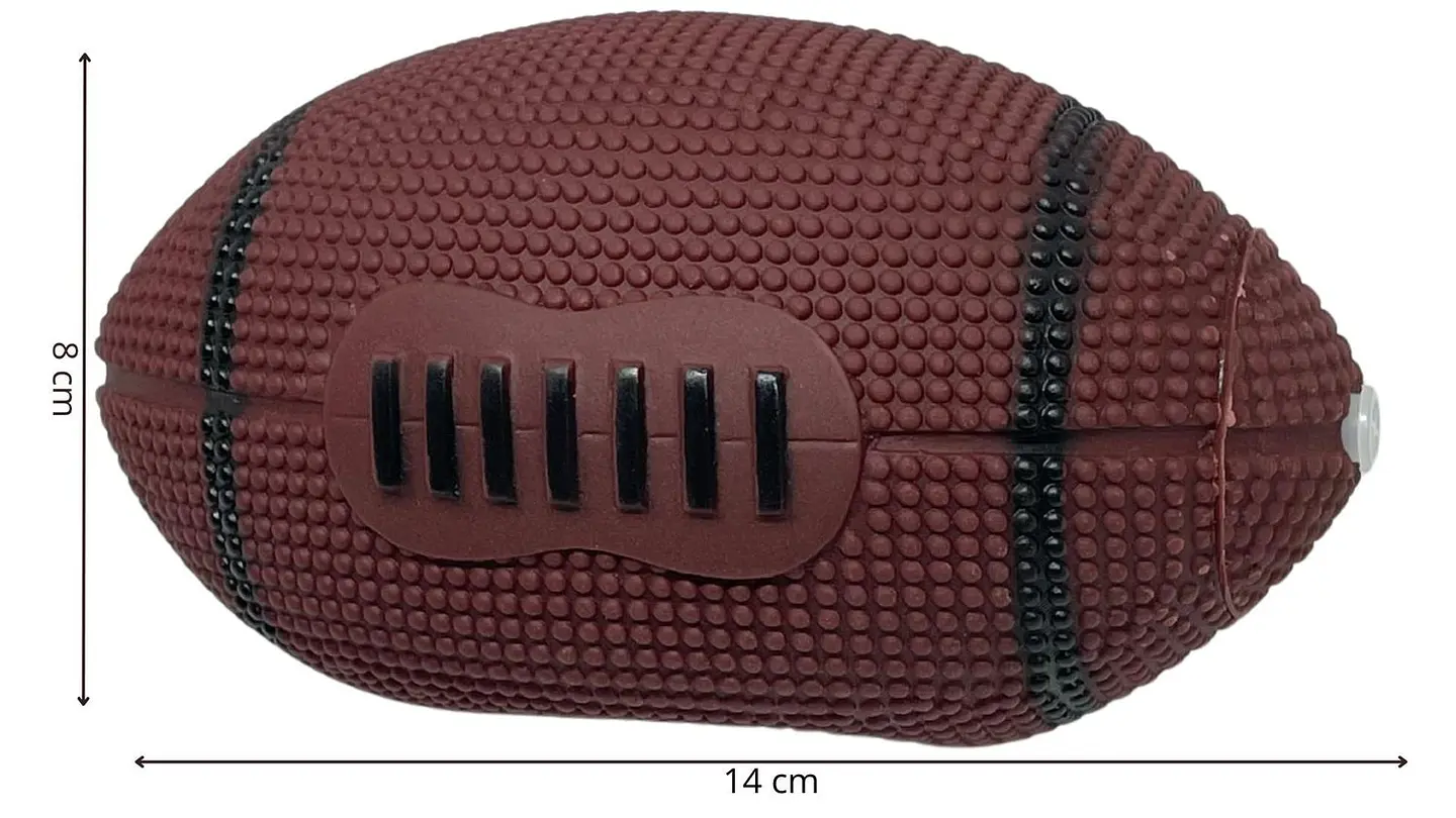 Balón Futbol Americano Para Perros De Hule En Café Mediano 2