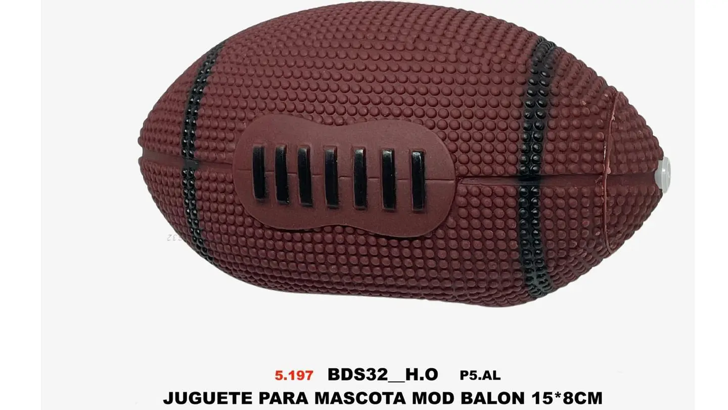 Balón Futbol Americano Para Perros De Hule En Café Mediano 3