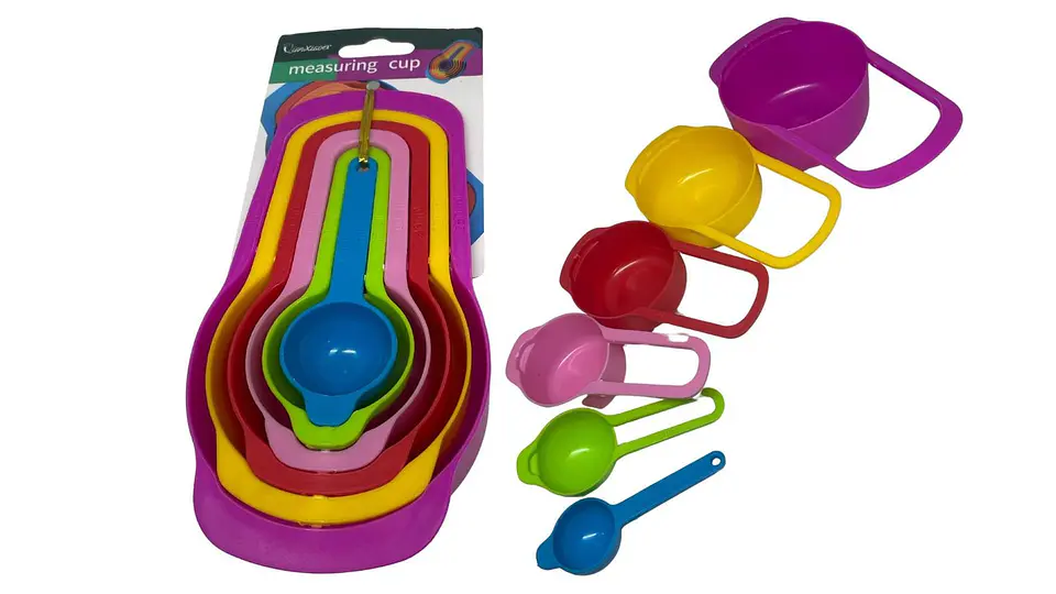 Juego De 2cucharas Y 4tazas Medidoras Multicolor Para Tartas. 2