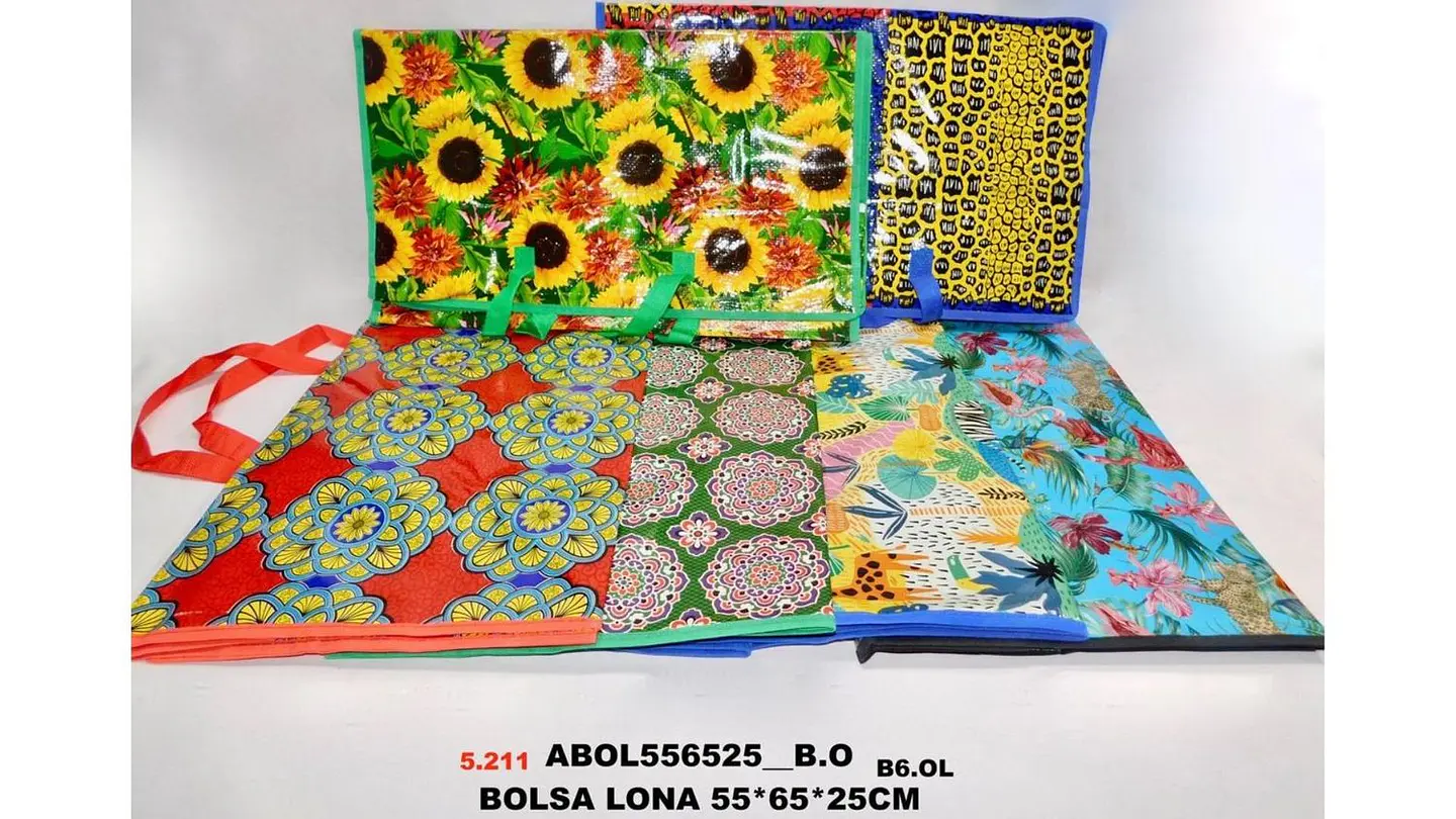 Bolsa Lona viajera Reutilizable 55x65x25 cm Diseños Surtidos 6