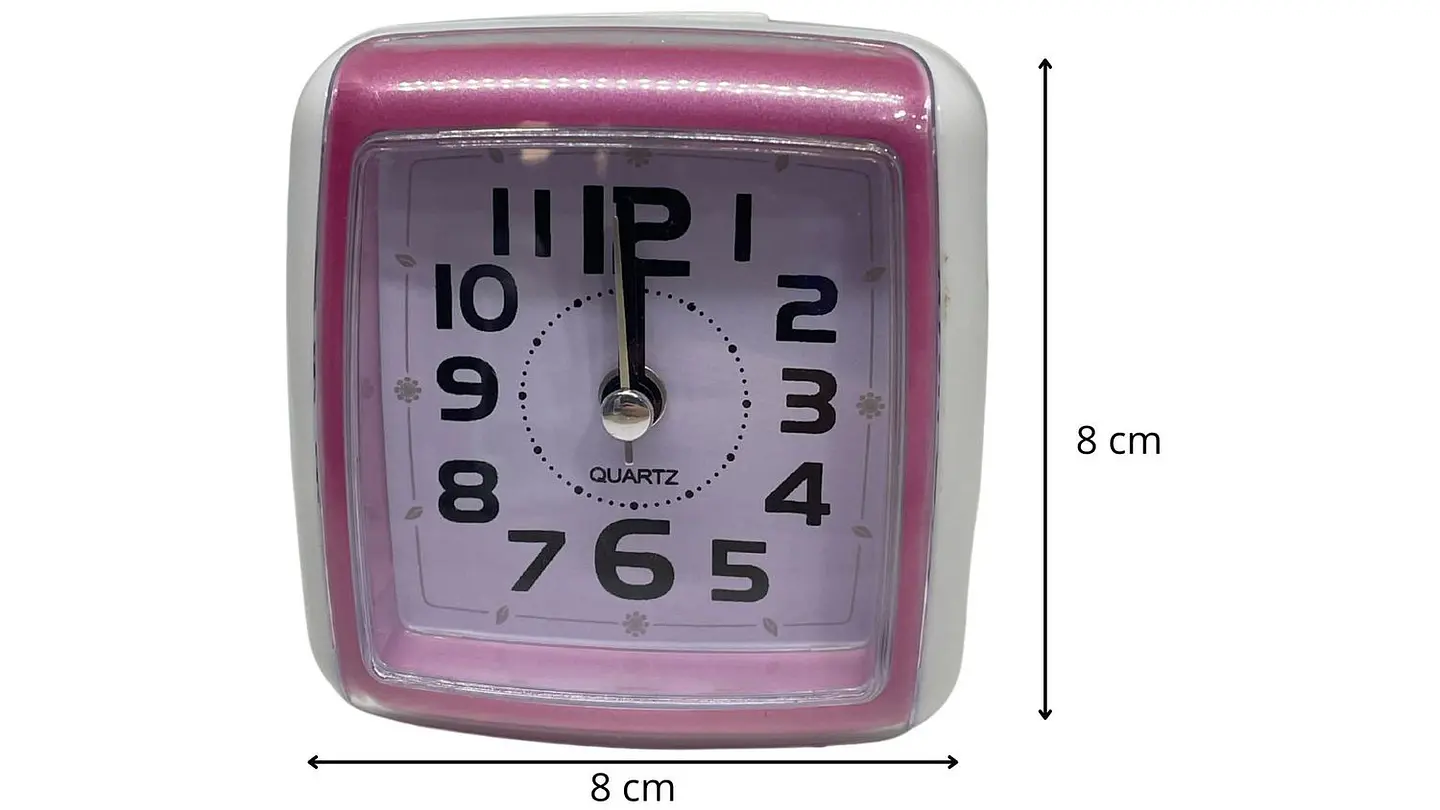 Reloj despertador para mesa cuadrado colores pasteles 8x8cm 4