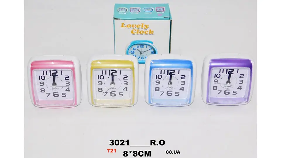 Reloj despertador para mesa cuadrado colores pasteles 8x8cm 5