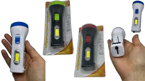 Linterna Mano Led Recargable A Toma + 12 horas durabilidad