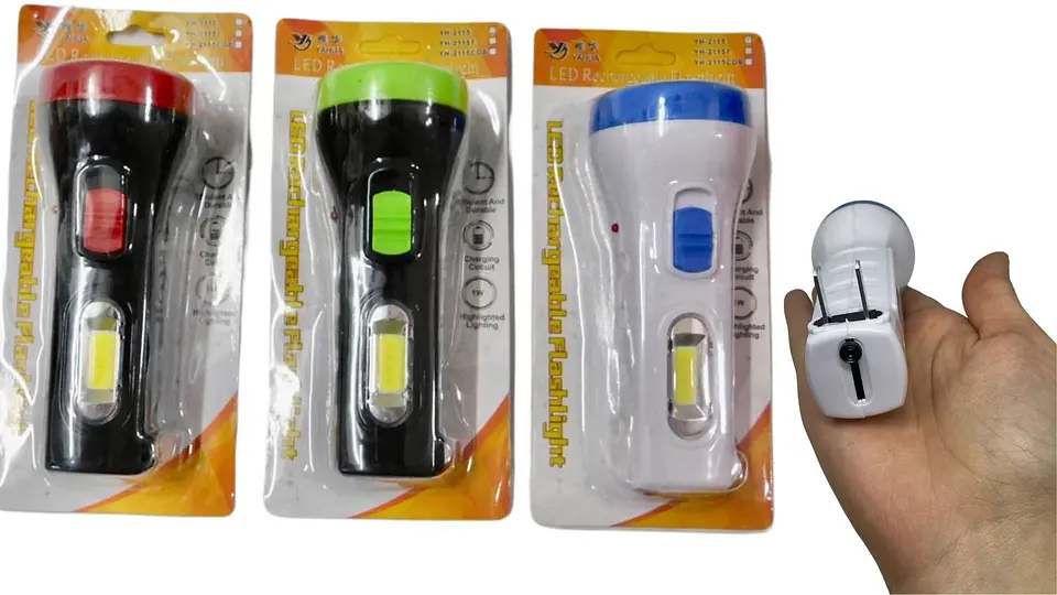 Linterna Mano Led Recargable A Toma + 12 horas durabilidad 2
