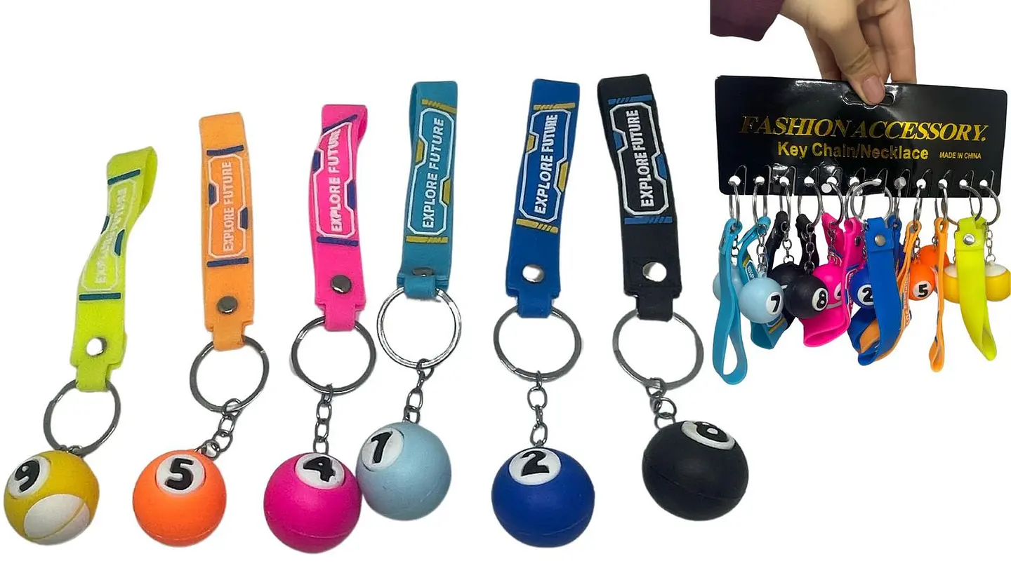 Llavero en forma de pelota d billar colores brillantes x1und 1