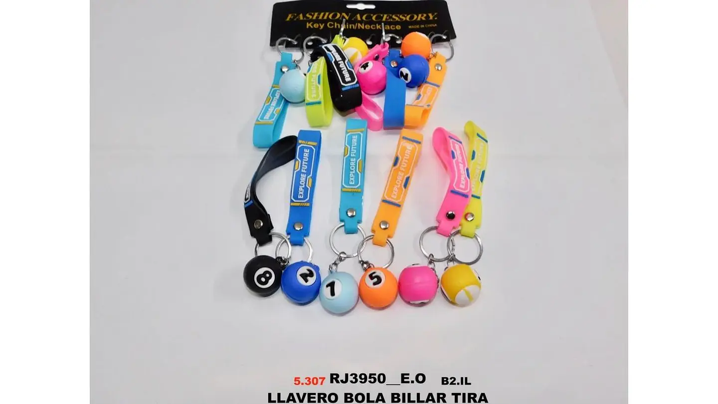 Llavero en forma de pelota d billar colores brillantes x1und 4
