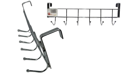 Perchero Organizador Soporte X 6 Ganchos Utensilios Plateado