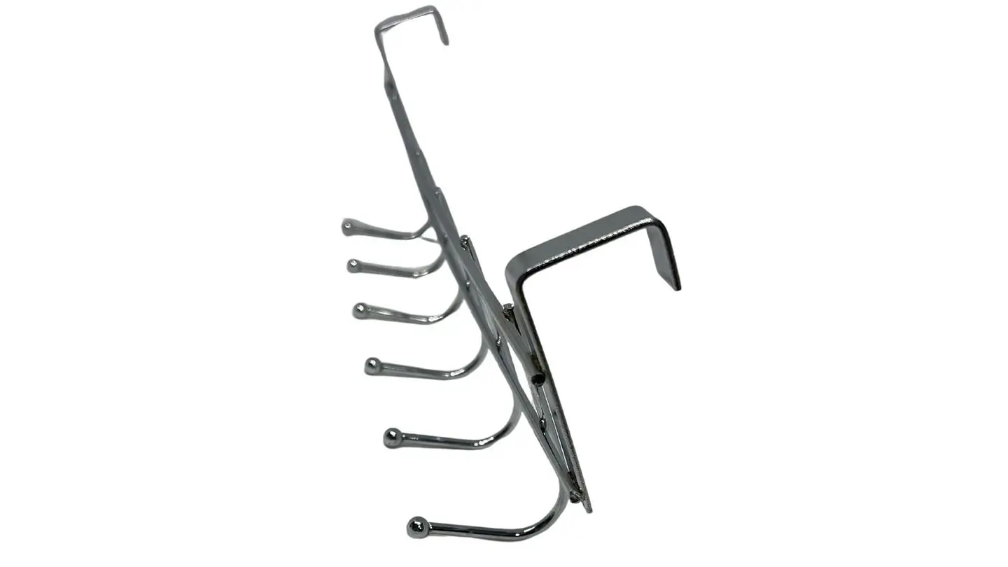 Perchero Organizador Soporte X 6 Ganchos Utensilios Plateado 3