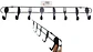 Perchero Organizador Soporte X 8 Ganchos Utensilios Negro - Miniatura 1