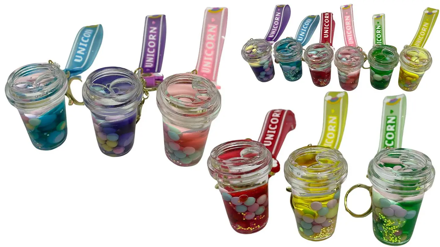 Llavero De vaso plástico 6 opciones 1xund Colores brillantes 1
